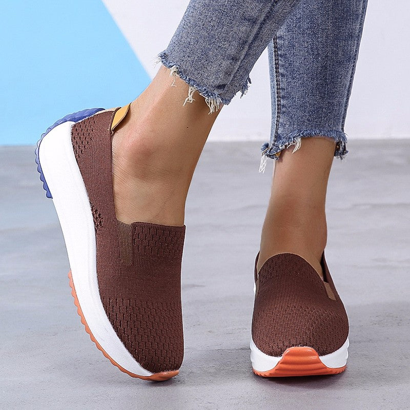 Baskets slip-on respirantes pour femmes avec semelle antidérapante et dessus en tricot flexible Chic und Stil