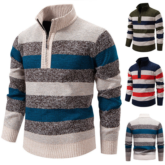 Pull homme décontracté avec un col montant moderne et fermeture à demi-zip Chic und Stil