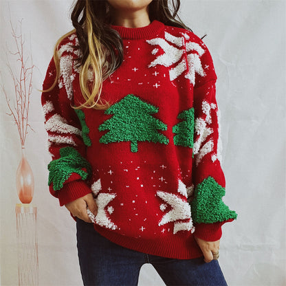 Pull-over de Noël pour femmes avec motif festif et manches volumineuses Chic und Stil