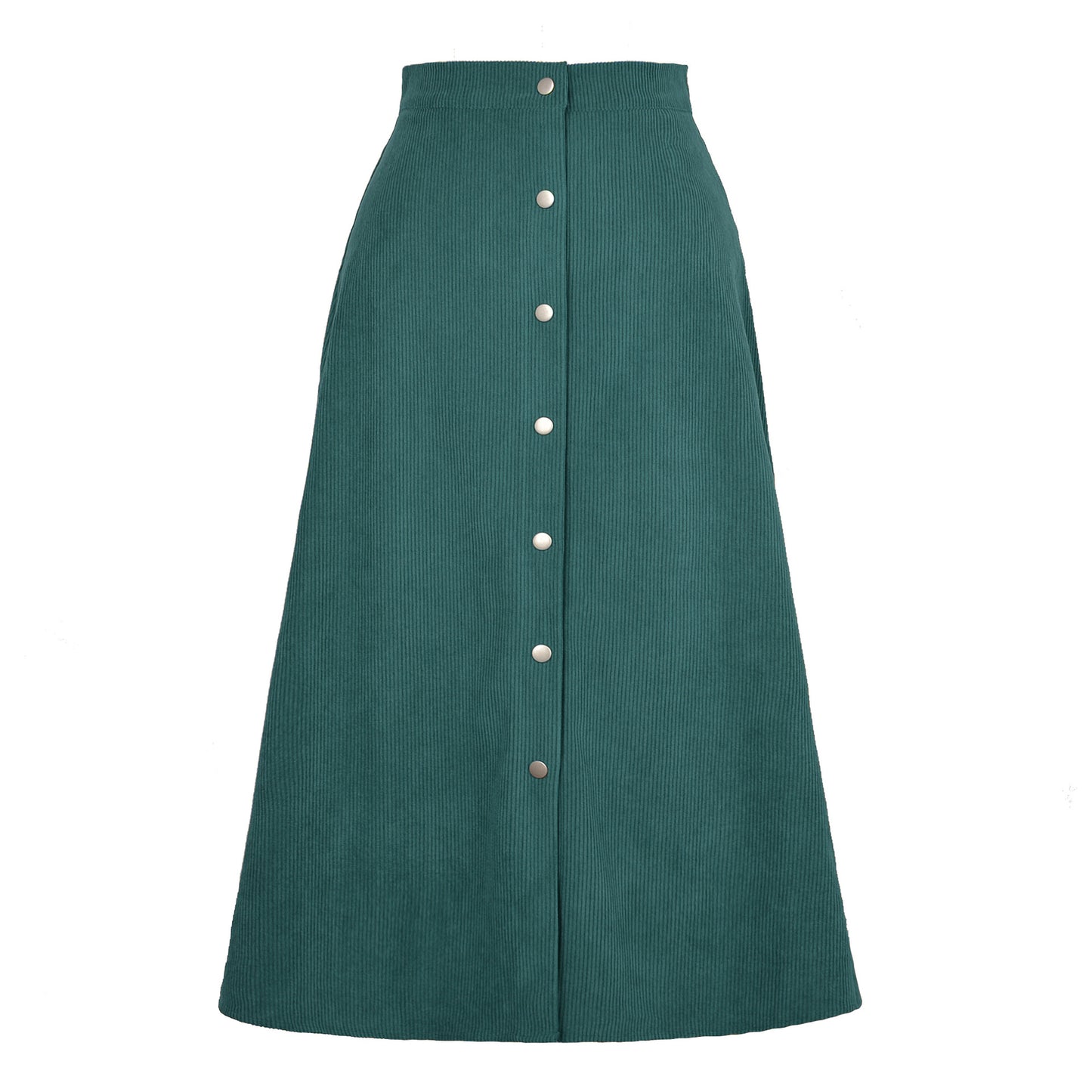 Long corduroy skirt for women with button placket Chic and Style