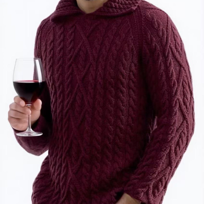 Pull à capuche en grosse maille pour hommes Chic und Stil