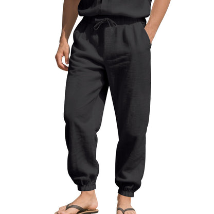 Pantalons de loisirs en lin aérés pour femmes avec taille élastique Chic und Stil