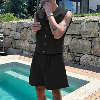 Ensemble élégant sans manches pour femmes avec shorts Chic und Stil