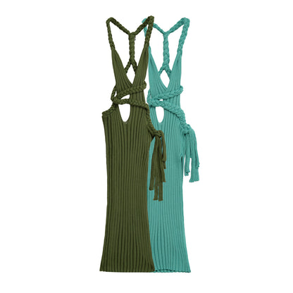 Robe maxi femme avec détail tissé au dos et taille élastique Chic und Stil