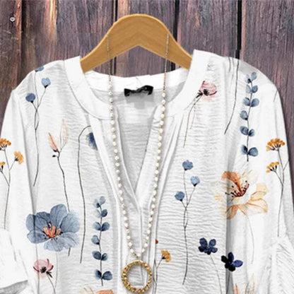 Dames Floral Volant Manche Blouse Chic und Stil