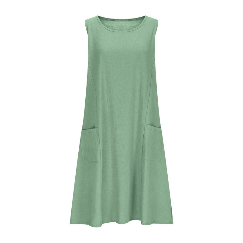 Robe décontractée sans manches pour femmes avec poches doubles Chic und Stil