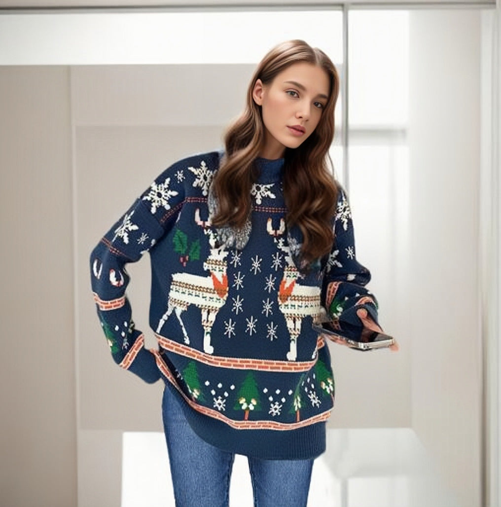 Pull de Noël pour femmes avec des motifs festifs et une coupe décontractée Chic und Stil