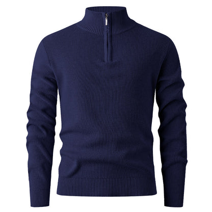 Pull en tricot pour hommes avec demi-fermeture éclair et structure côtelée Chic und Stil