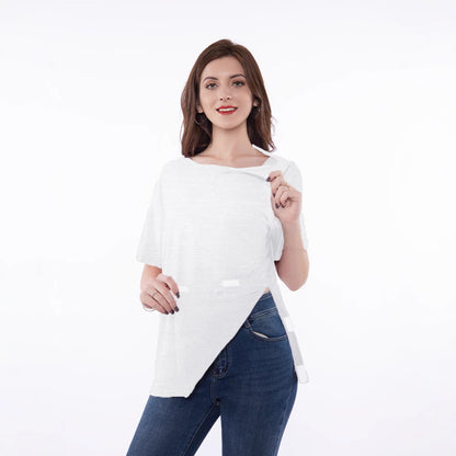 T-shirt à manches courtes tendance pour femmes avec coupe innovante et détails ludiques Chic und Stil