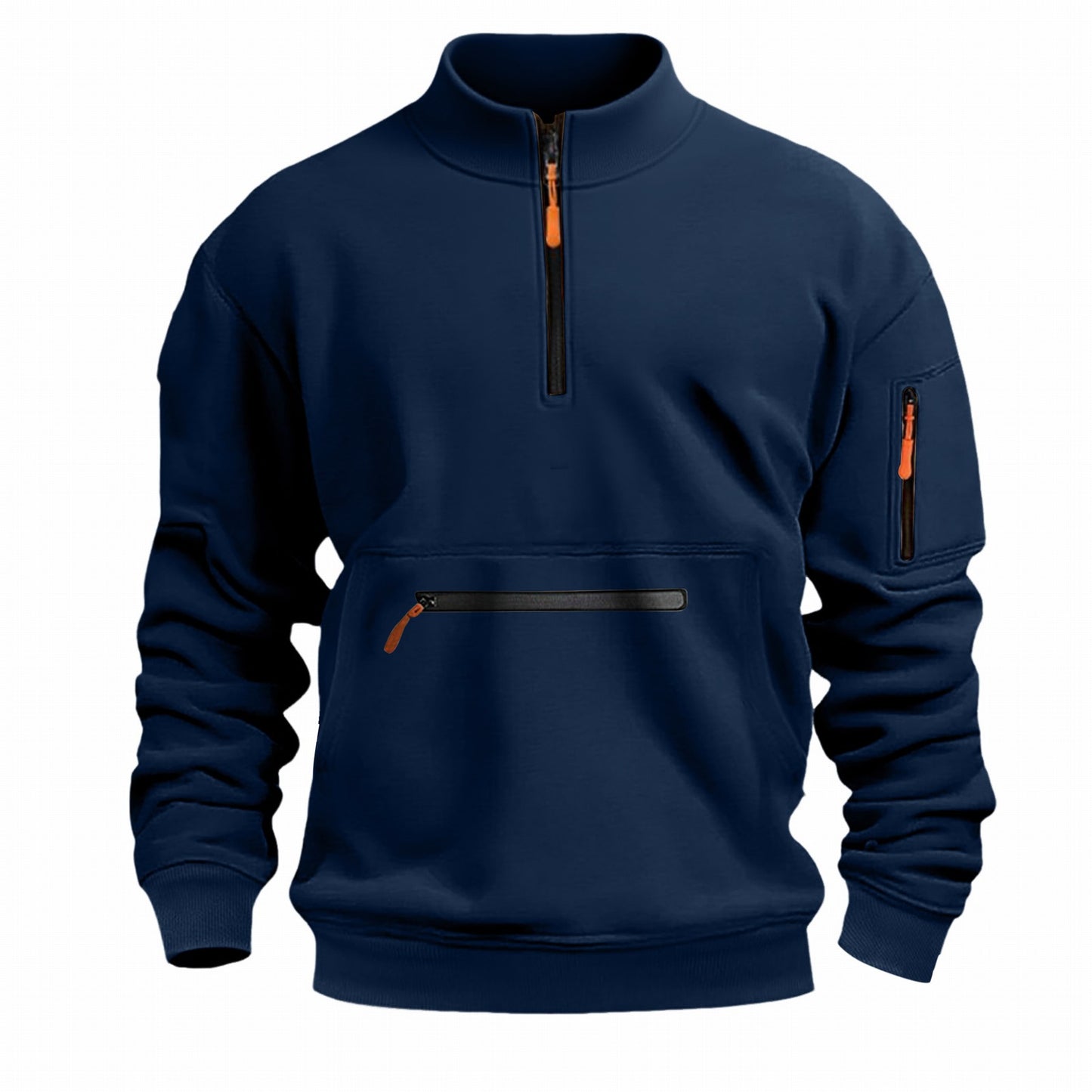 Function sweater for men with half-zip and practical pockets Chic and Style