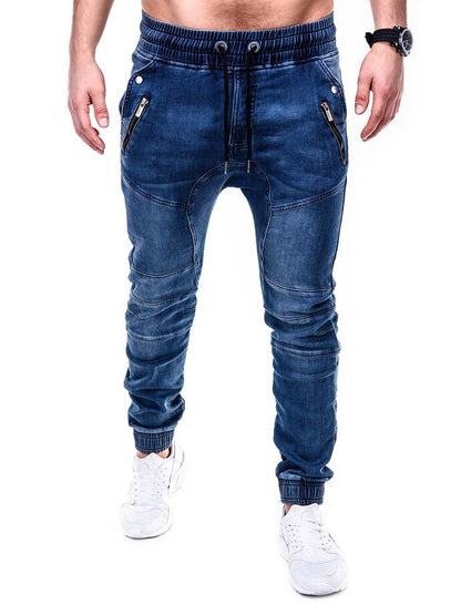 Pantalon de jogging pour hommes en coupe skinny moderne avec un mélange de coton extensible et des détails sportifs Chic und Stil