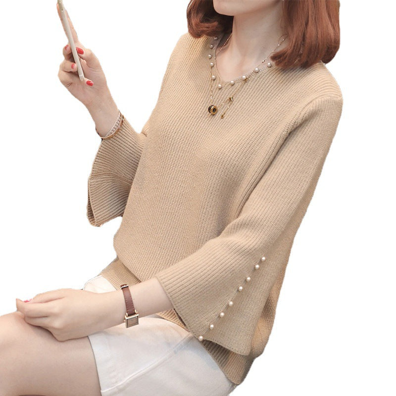 Pull femme avec coupe ample et détails en perles Chic und Stil