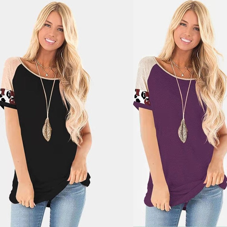 Dames haut à manches courtes à la mode avec design de manches colorées Chic und Stil
