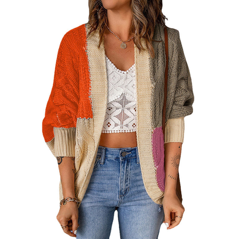 Dames grande cardigan en tricot avec motif coloré et coupe décontractée Chic und Stil
