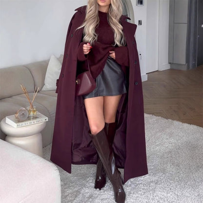 Oversized trench coat for women with double-breasted buttons and generous pockets Chic and Style