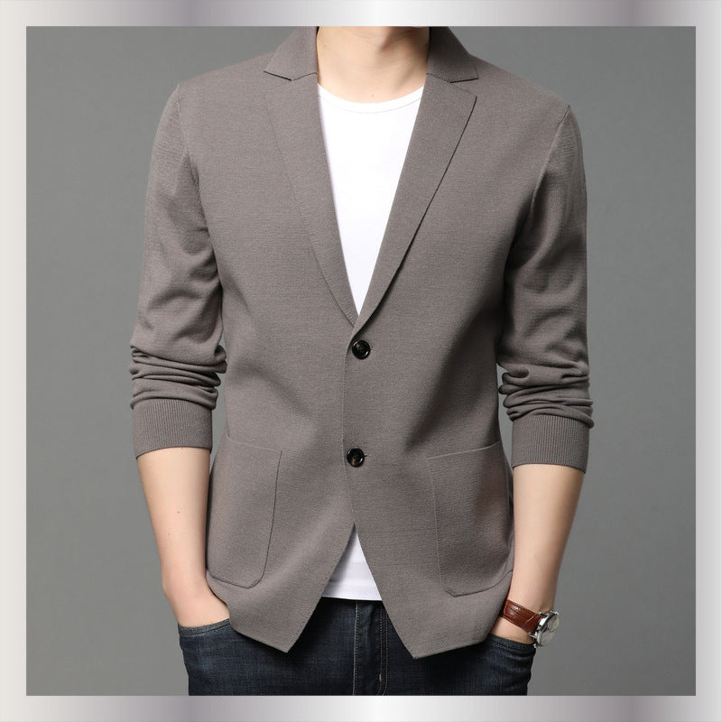Blazer en tricot pour hommes avec des détails de boutons élégants et des poches pratiques Chic und Stil