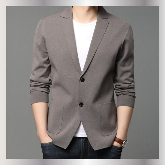 Blazer en tricot pour hommes avec des détails de boutons élégants et des poches pratiques Chic und Stil