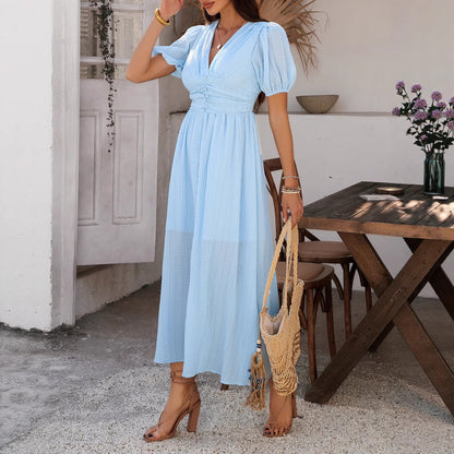 Robe maxi élégante à boutons pour femmes Chic und Stil
