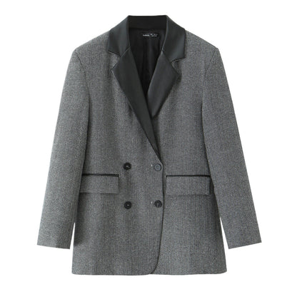 Blazer mode femme avec double rangée de boutons et élégant revers Chic und Stil