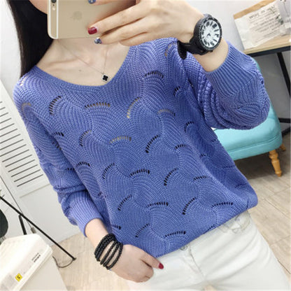 Pull décontracté femmes avec motif en trou ouvert et toucher doux Chic und Stil