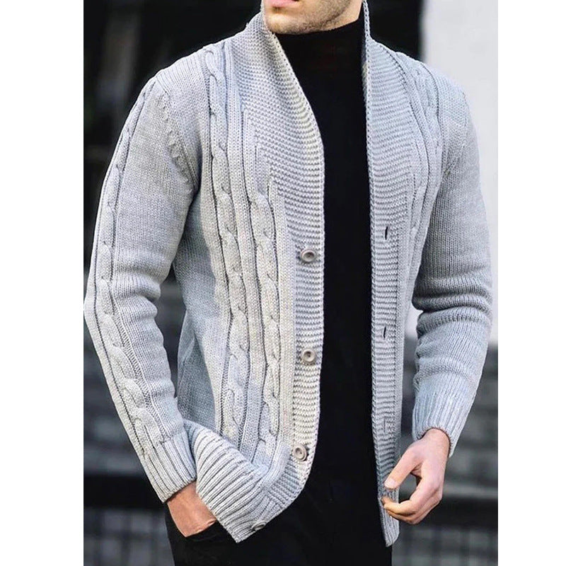 Cardigan pour homme avec motif en cable et col châle Chic und Stil