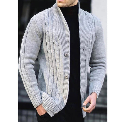 Cardigan pour homme avec motif en cable et col châle Chic und Stil