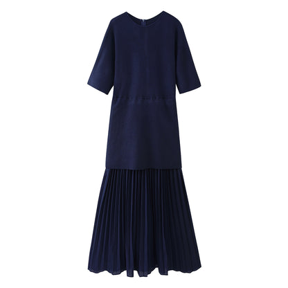 Robe maxi femme avec design plissé de haute qualité et coupe moderne Chic und Stil
