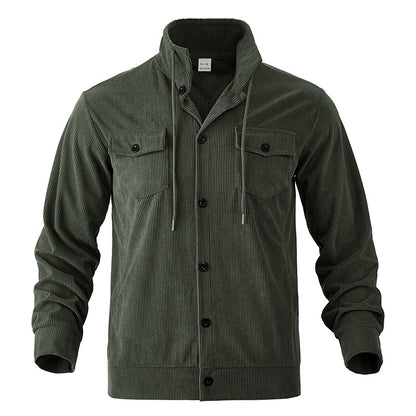 Chemise utility pour hommes en velours côtelé texturé avec poches poitrine pratiques Chic und Stil