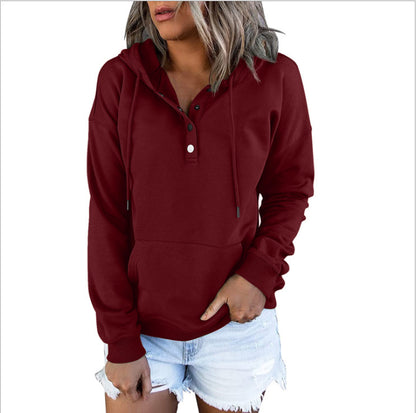 Dames hoodie avec patte de boutonnage intégrée Chic und Stil