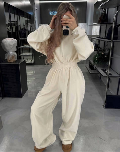 Combinaison en polaire pour femmes avec col montant et poignets élastiques Chic und Stil