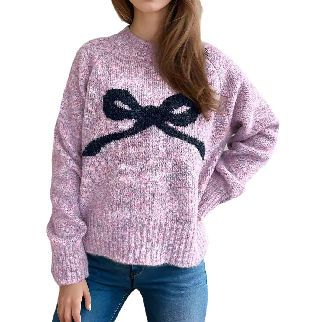 Pull confortable pour femmes avec motif de nœud ludique Chic und Stil