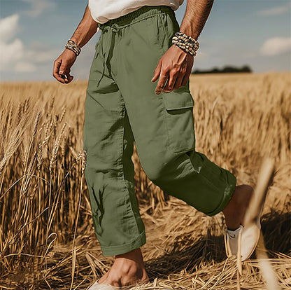 Pantalon cargo pour hommes avec poches polyvalentes et taille élastique Chic und Stil