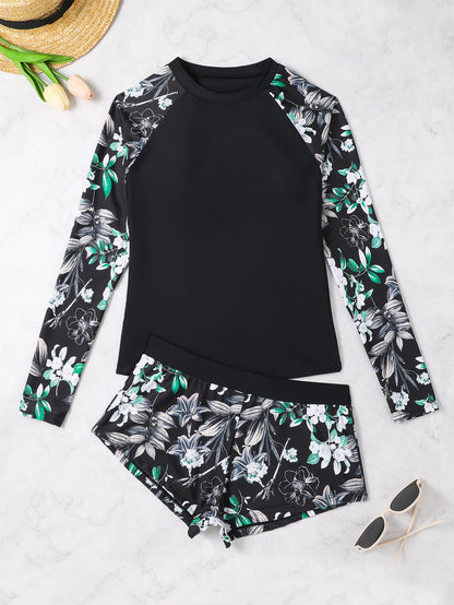 Chic and Style floral pattern women's bath top and shorts set