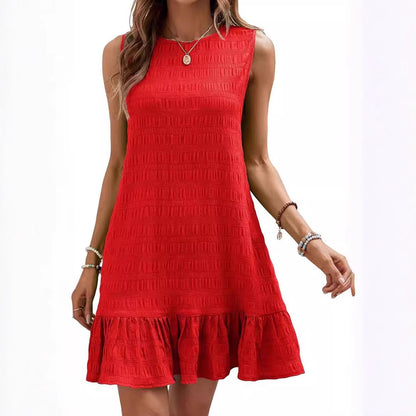 Robe d'été pour femmes avec finition volants et surface texturée Chic und Stil