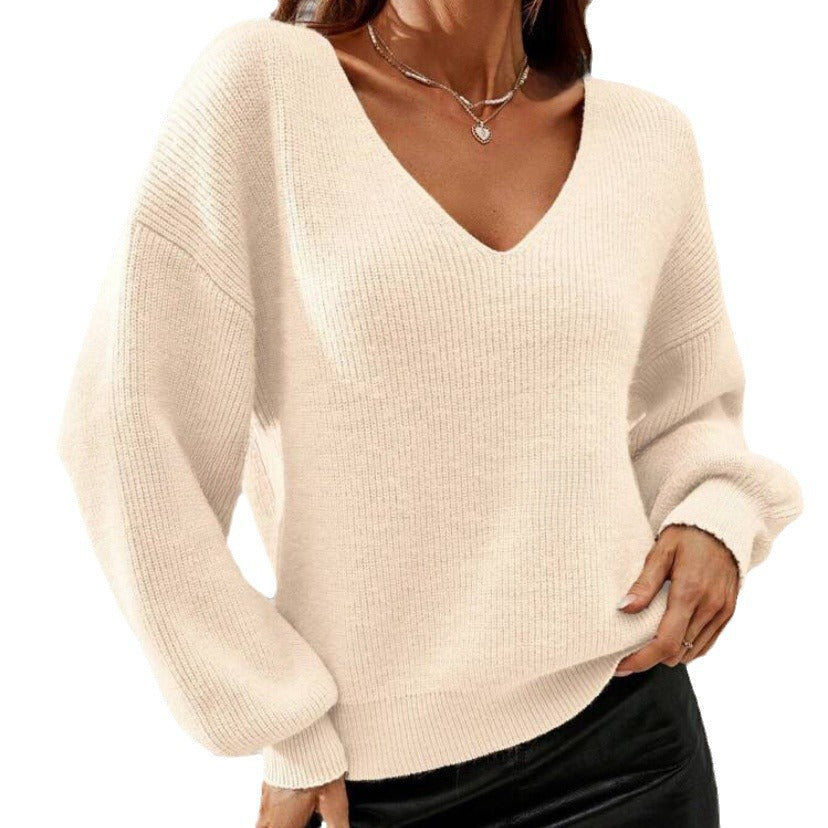 Femmes Pull en Cachemire à Col V Chic und Stil