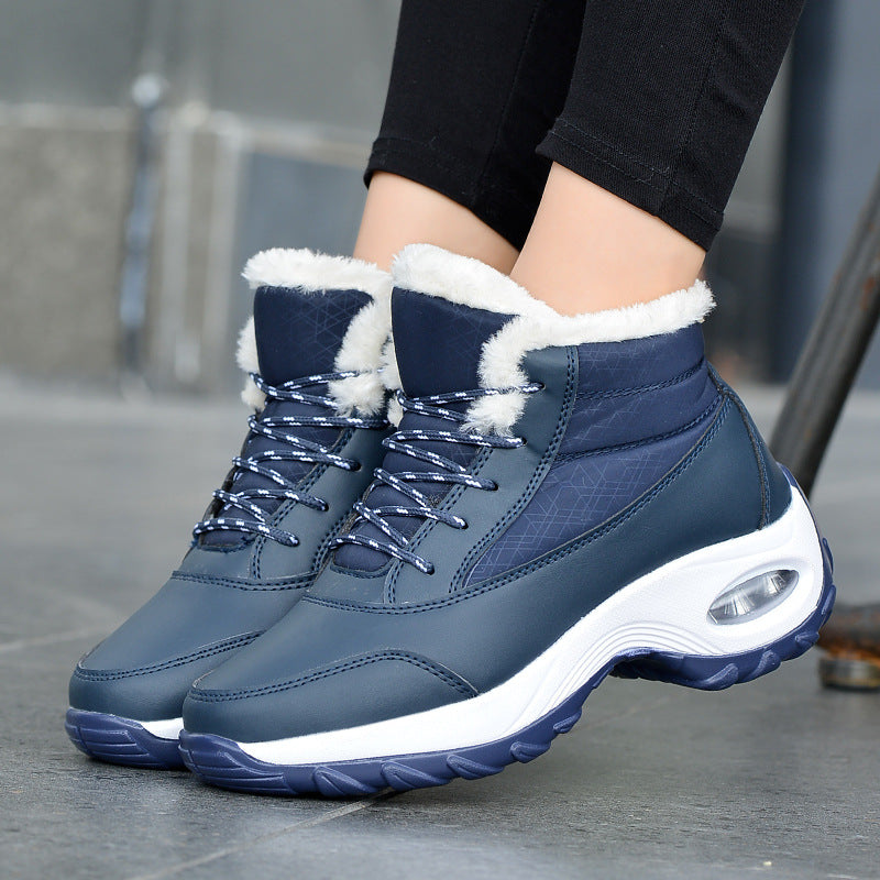 Bottes d'hiver pour femmes avec col en fausse fourrure à la mode et semelle antidérapante Chic und Stil