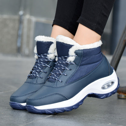 Bottes d'hiver pour femmes avec col en fausse fourrure à la mode et semelle antidérapante Chic und Stil