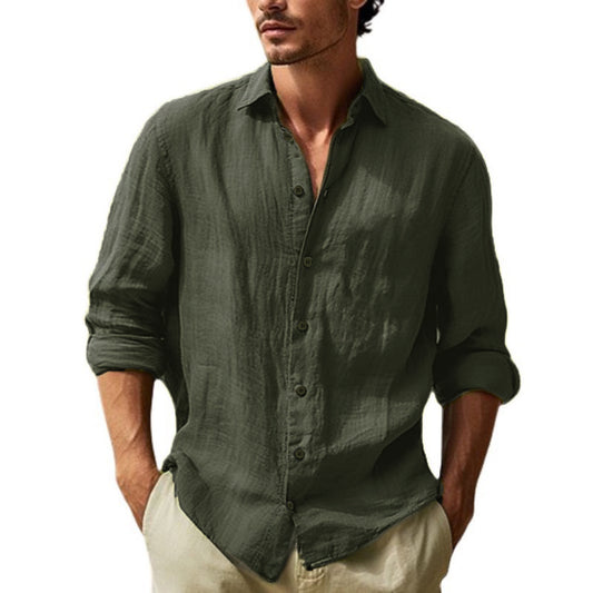 Chemise en lin légère pour hommes avec patte de boutonnage courte et coupe décontractée Chic und Stil