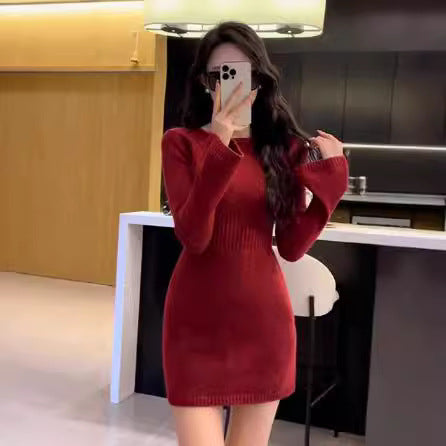 Robe en tricot pour femmes avec une silhouette ajustée et un col roulé stylé Chic und Stil