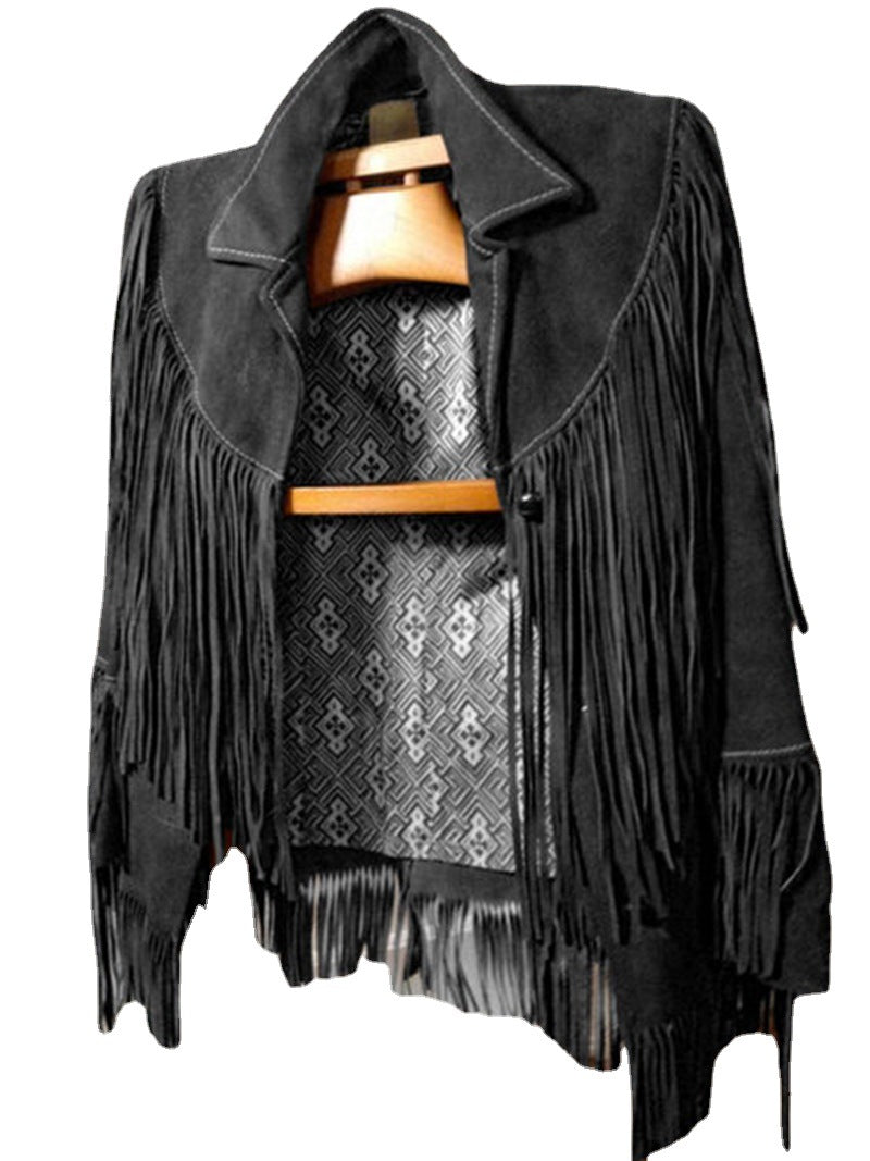 Women’s Suede Jacket with Fringe Details – Stylish & Comfortable | Chic und Stil
