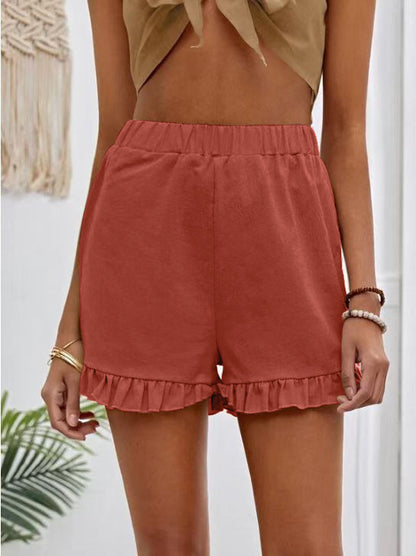 Shorts pour femmes avec ourlet froncé à enfiler Chic und Stil