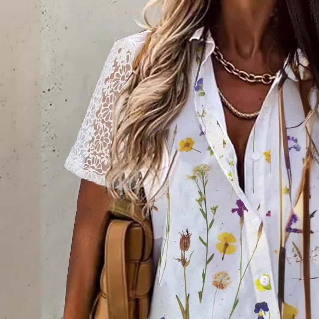 Chemisier pour femmes avec imprimé floral et manches courtes Chic und Stil 1750916551
