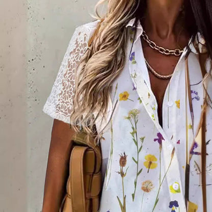 Chemisier pour femmes avec imprimé floral et manches courtes Chic und Stil 1750916551