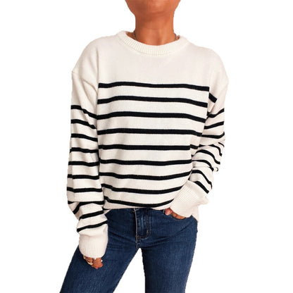Pull femme décontracté rayé avec coupe moderne Chic und Stil