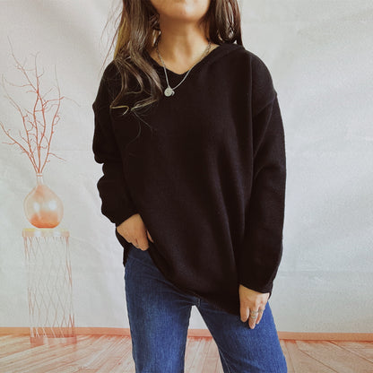 Pull en tricot décontracté à capuche et à manches amples pour femmes Chic und Stil