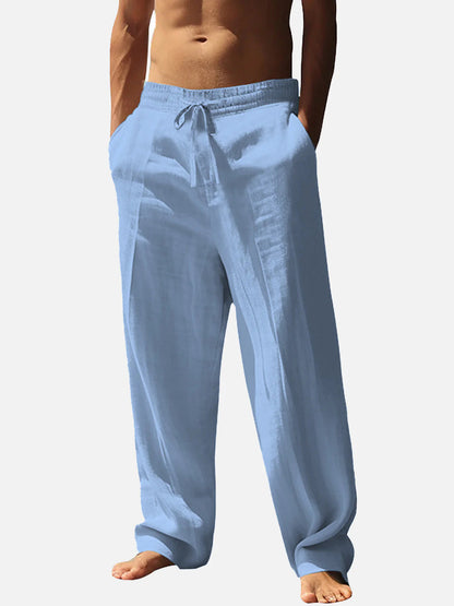 Casual linen pants for men with elastic waistband and side pockets Chic und Stil