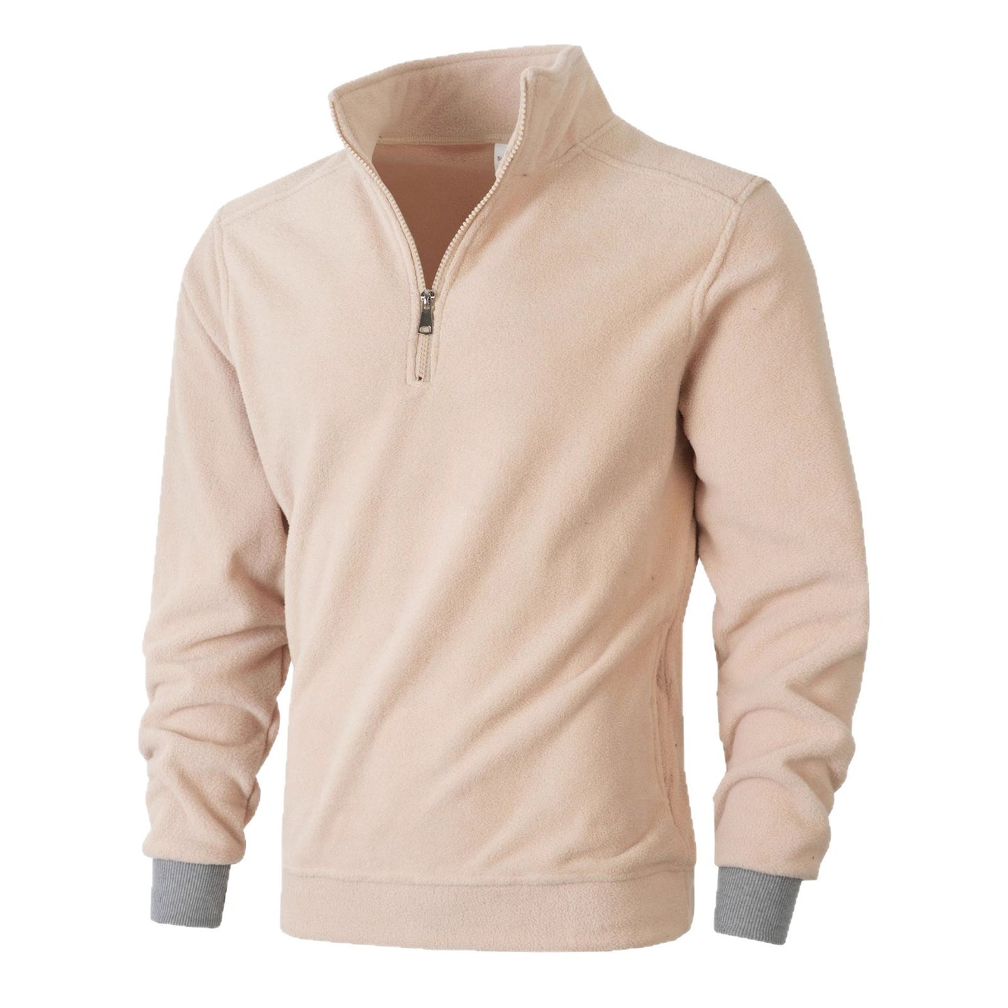 Men's fleece pullover with high collar and zipper Chic und Stil