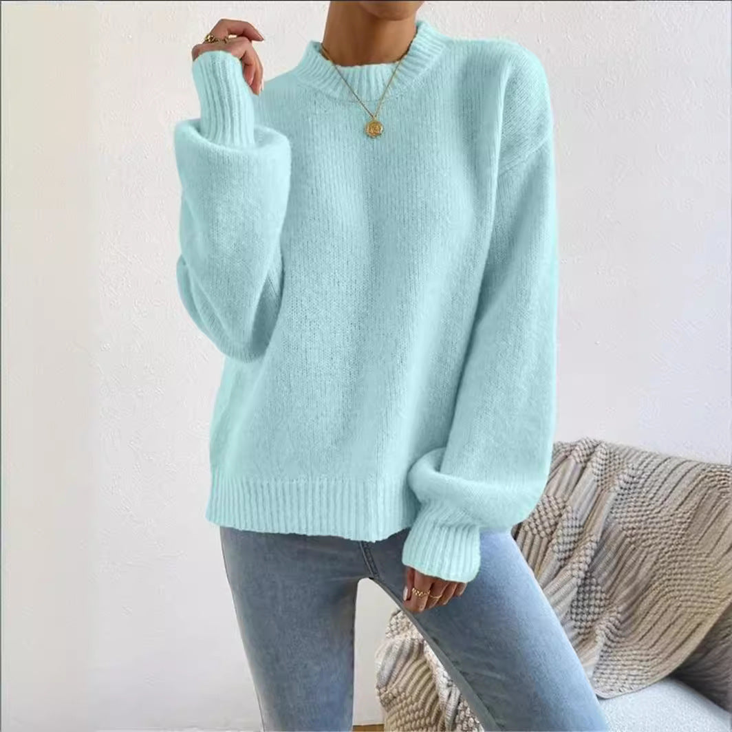 Pull en tricot ample pour femmes avec col montant et design texturé Chic und Stil