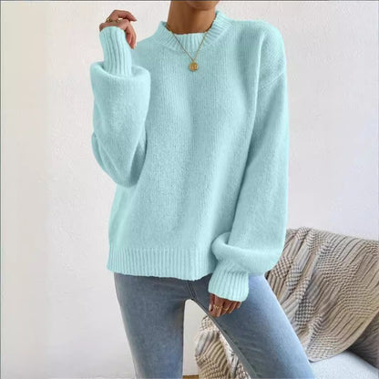 Pull en tricot ample pour femmes avec col montant et design texturé Chic und Stil