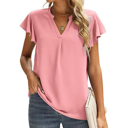 Chemisier dames avec détails froncés et décolleté en V Chic und Stil
